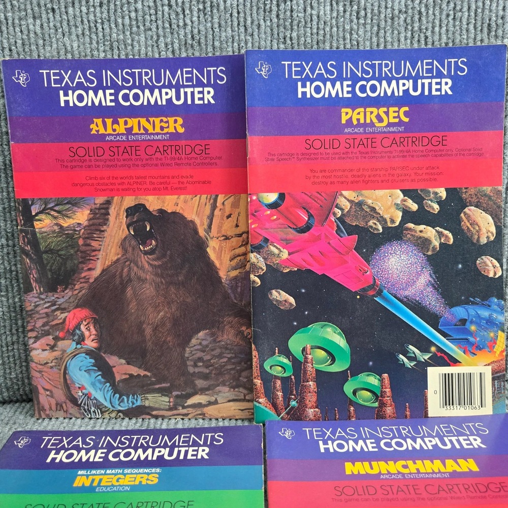 Texas Instruments Home Computer Game Manuals Lot Alpine Parsec Munchman Integers - Picture 2 of 3